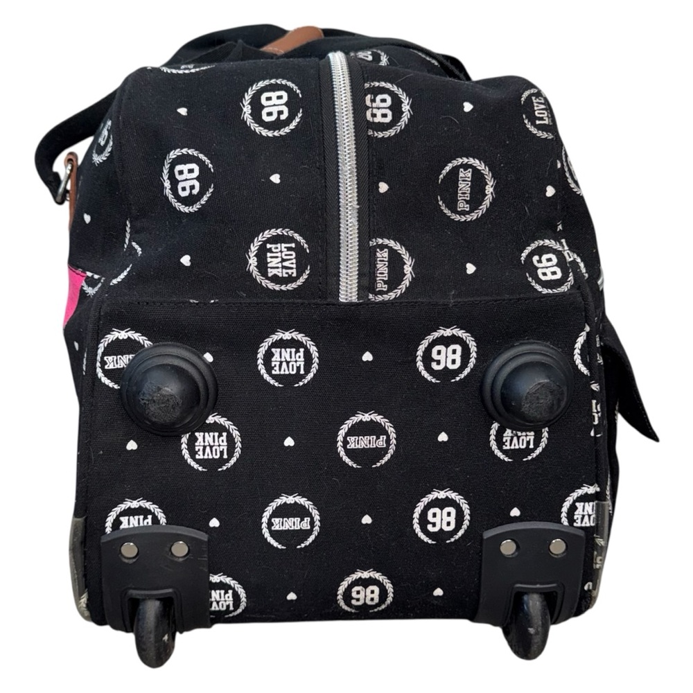|Y2K| VICTORIA’S SECRET PINK Spell Out Rolling Carryon Luggage Weekender Bag - Picture 6 of 8